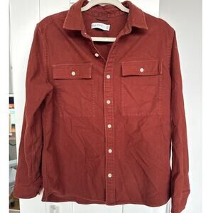 Hill City Men's Hybrid Oxford  Button-up Long Sleeve Shirt, Rust, Size S, EUC